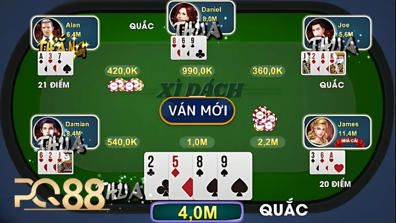 Luật chơi Xì Dách về hành động rút thêm bài của cả nhà cái và người chơi